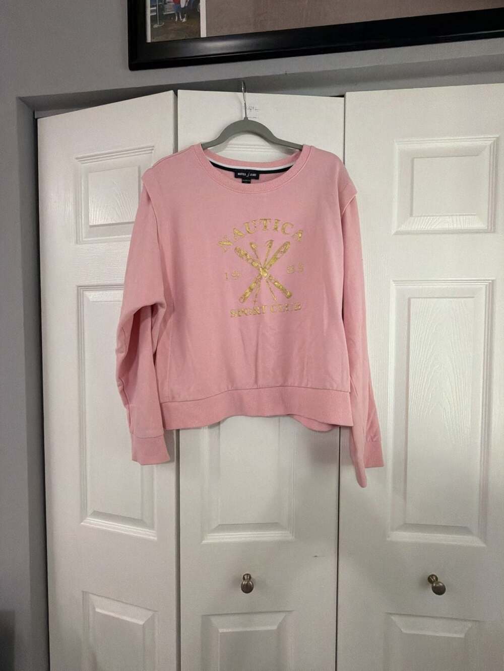 Nautica Jeans Pink Sport Club 1983 Embroidered Crewneck Sweatshirt